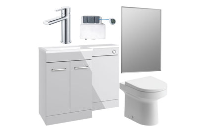 Venosa 1100mm Furniture & BTW WC Pack - Grey Gloss