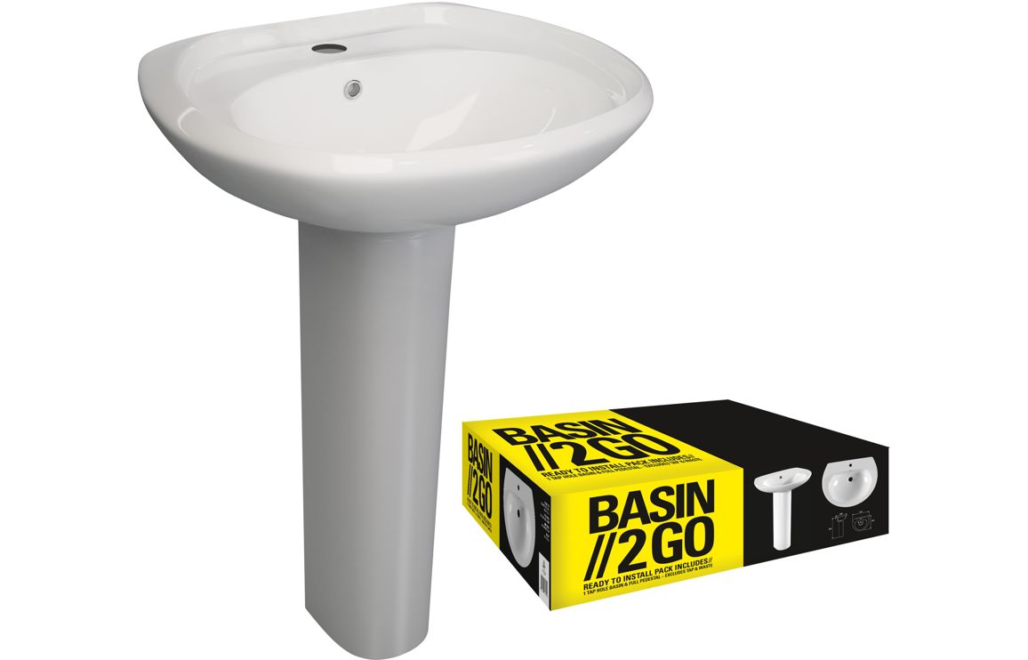 2Go 573x460mm 1TH Basin & Full Pedestal