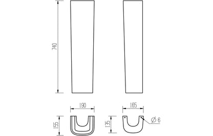 Amyris 600x400mm 1TH Basin & Full Pedestal