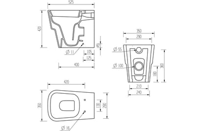 Amyris Back To Wall WC & Soft Close Seat