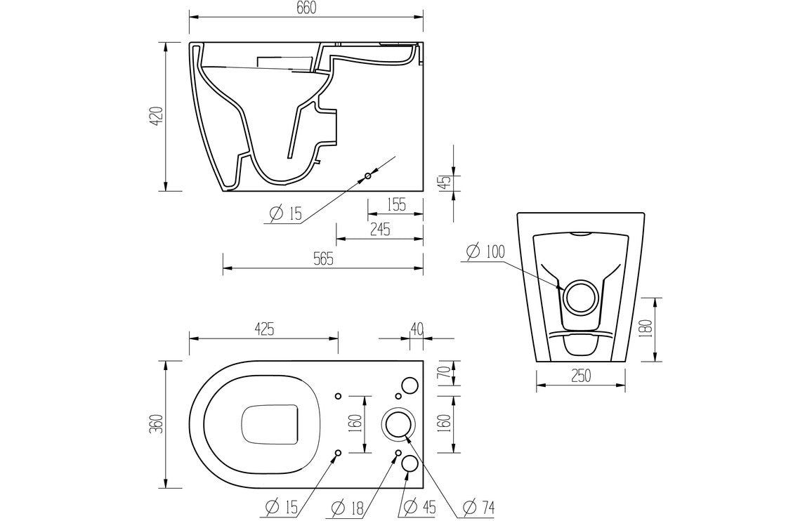 Cilantro Rimless Close Coupled Fully Shrouded WC & Soft Close Seat