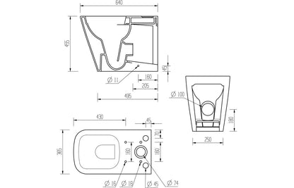 Tilia Rimless Close Coupled Fully Shrouded Comfort Height WC & Soft Close Seat