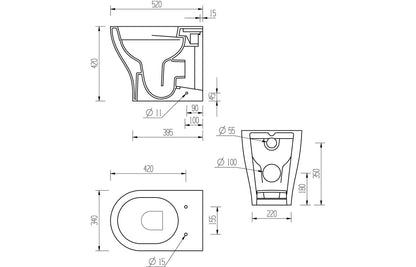 Lily Rimless Back To Wall WC & Soft Close Seat