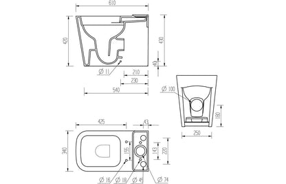 Tilia Rimless Close Coupled Fully Shrouded Short Projection WC & Soft Close Seat