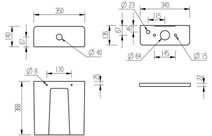 Tilia Rimless Close Coupled Open Back Short Projection WC & Soft Close Seat