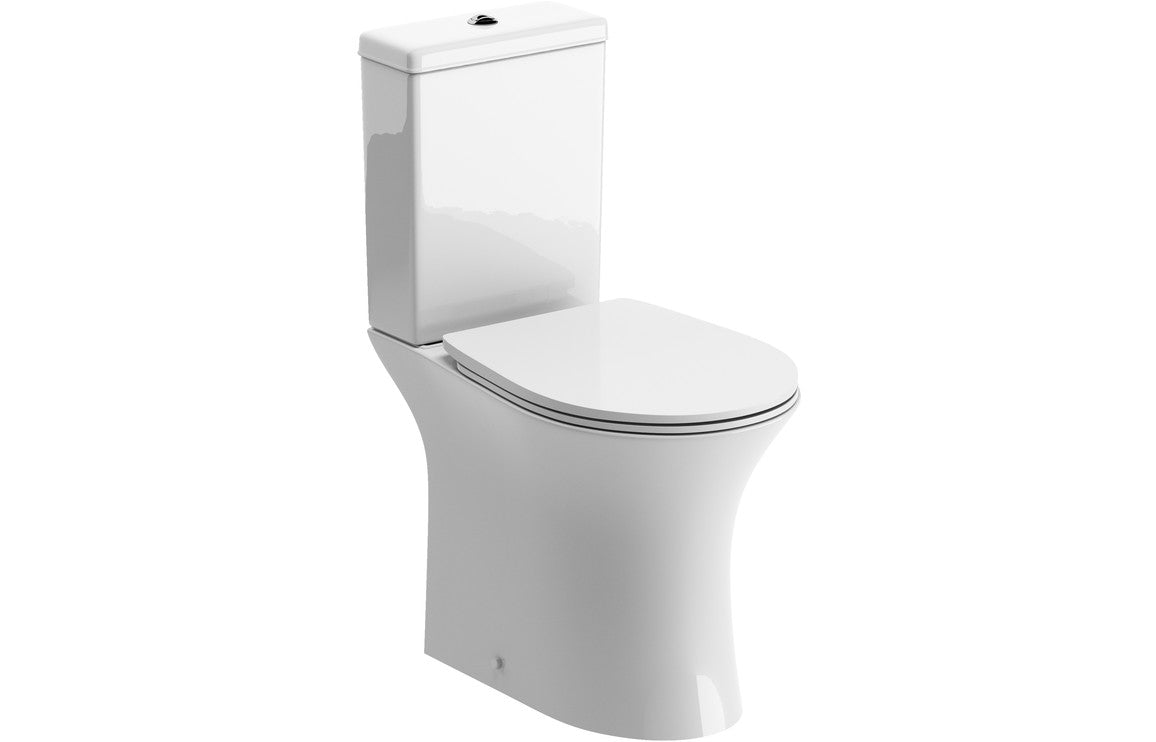 Sandro Rimless Close Coupled Open Back WC & Soft Close Seat