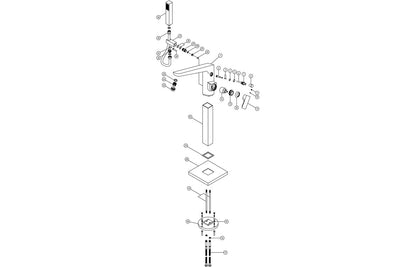 Berio Floor Standing Bath/Shower Mixer - Matt Black