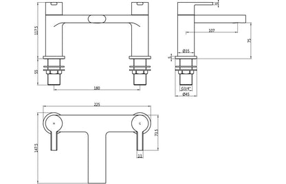 Evola Bath Filler - Chrome