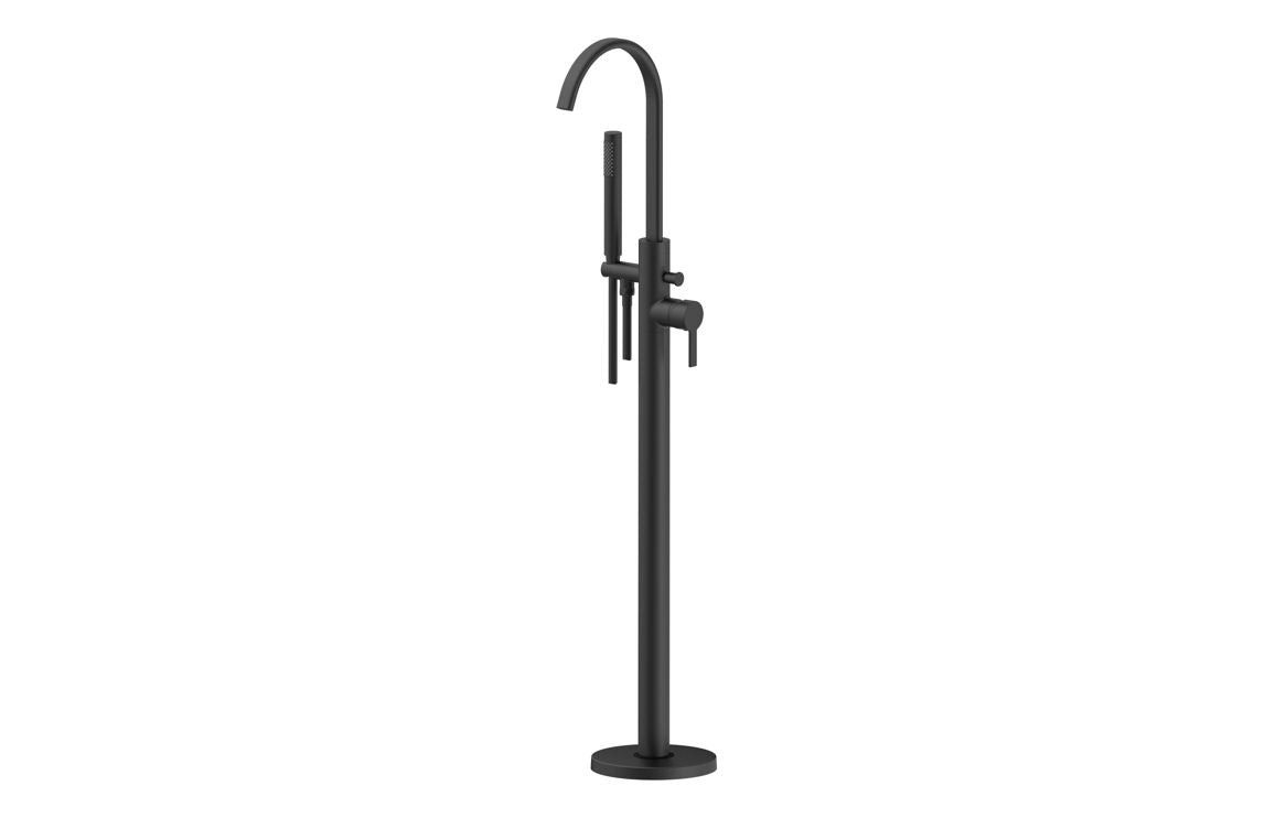 Evola Floor Standing Bath/Shower Mixer - Matt Black