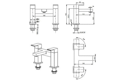 Vema Lys Deck Mounted Bath Filler - Chrome