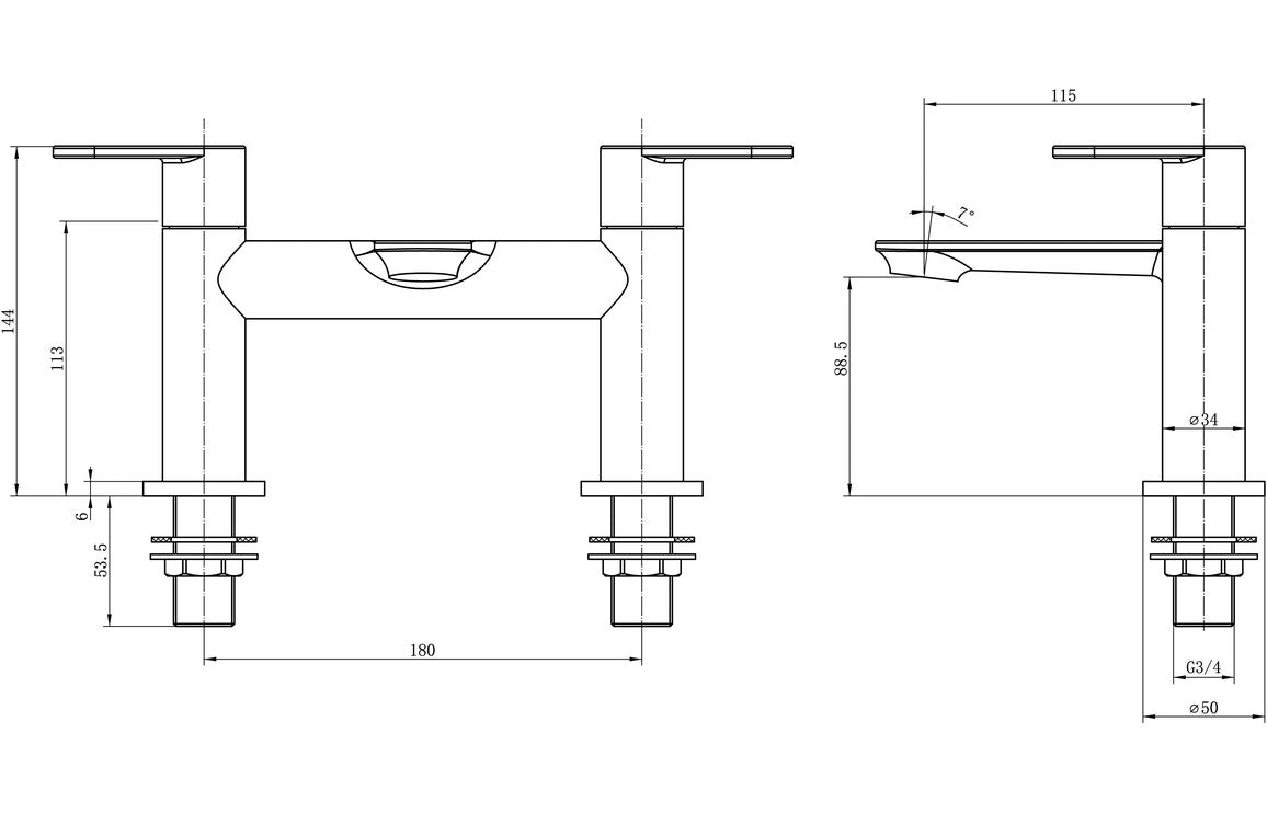 Loire Bath Filler - Chrome