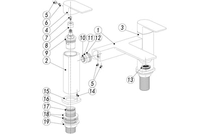 Bellona Bath Filler - Chrome