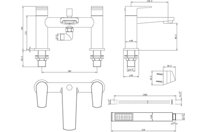 Cassini Bath/Shower Mixer - Chrome
