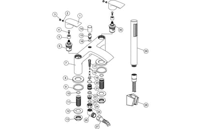 Wesso Bath/Shower Mixer - Chrome
