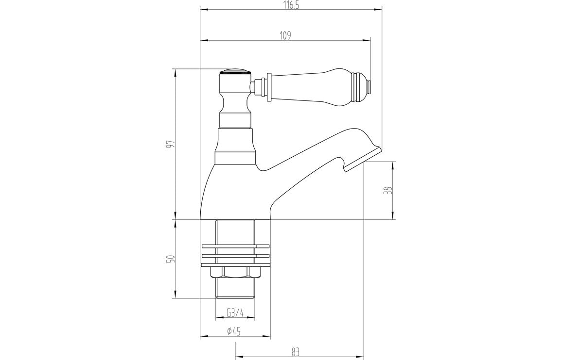 Millom Bath Pillar Taps - Chrome