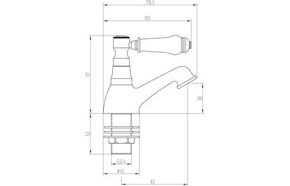 Millom Bath Pillar Taps - Chrome