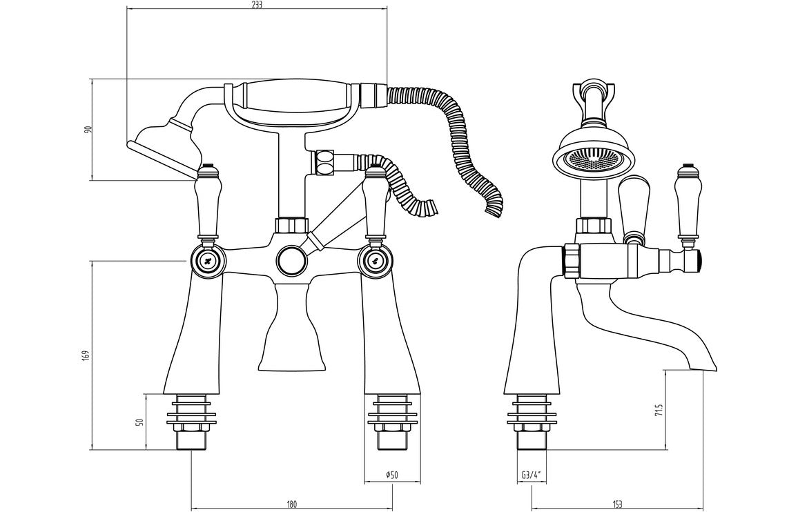 Millom Bath/Shower Mixer - Chrome