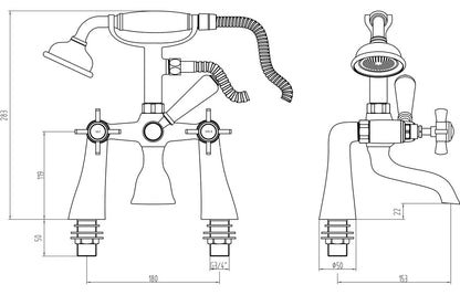 Bordon Bath/Shower Mixer - Chrome