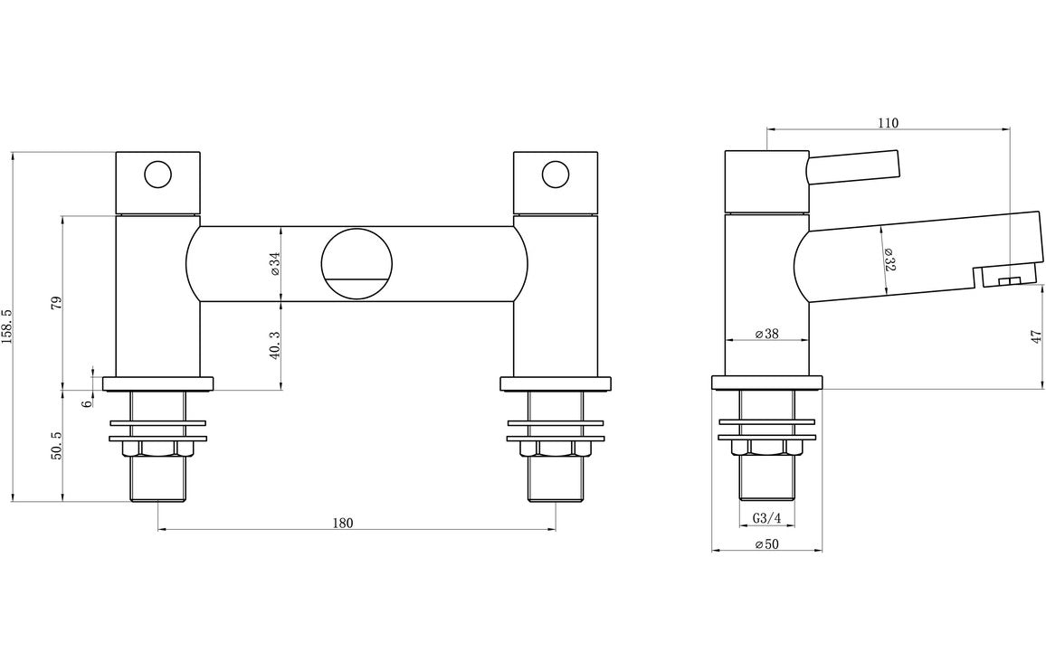 Liscia Bath Filler - Chrome