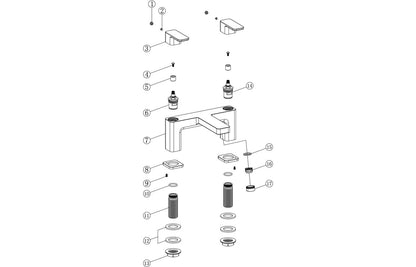 Adria Bath Filler - Chrome