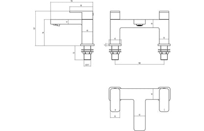 Adria Bath Filler - Chrome