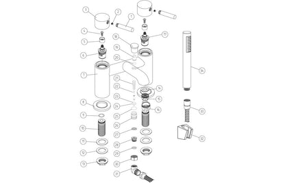 Pescara Bath/Shower Mixer & Bracket - Chrome