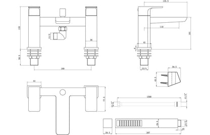 MRI Bath/Shower Mixer - Matt Black