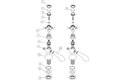 Tadlow Bath Pillar Taps - Brushed Brass