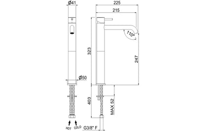 Vema Maira Tall Basin Mixer - Chrome