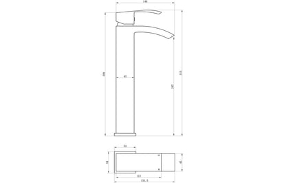 Corsica Tall Basin Mixer - Chrome