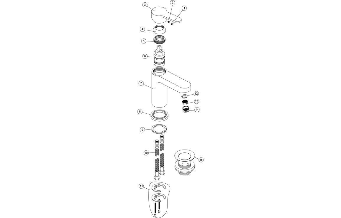 Abano Basin Mixer & Waste - Chrome