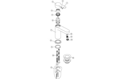 Abano Basin Mixer & Waste - Chrome