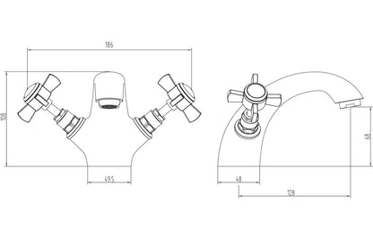 Tadlow Basin Mixer & Pop Up Waste - Chrome