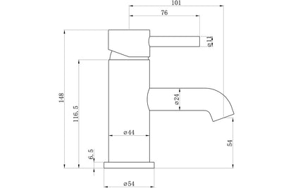 Pescara Basin Mixer & Waste - Chrome