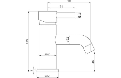 Pescara Cloakroom Basin Mixer & Waste - Chrome