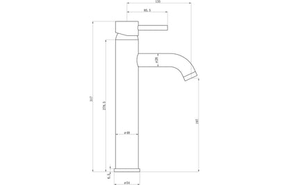 Pescara Tall Basin Mixer - Chrome