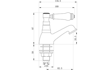 Millom Basin Pillar Taps - Chrome