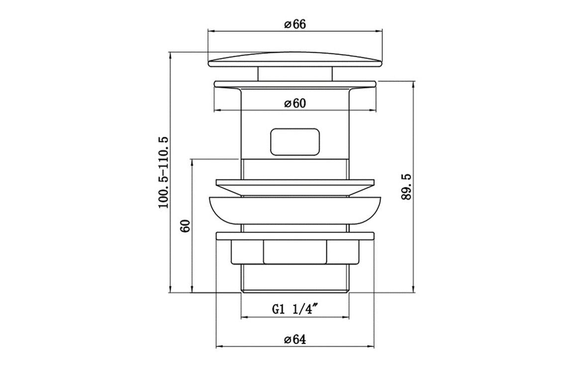 Slotted Mushroom Basin Waste (1 1/4") - Chrome