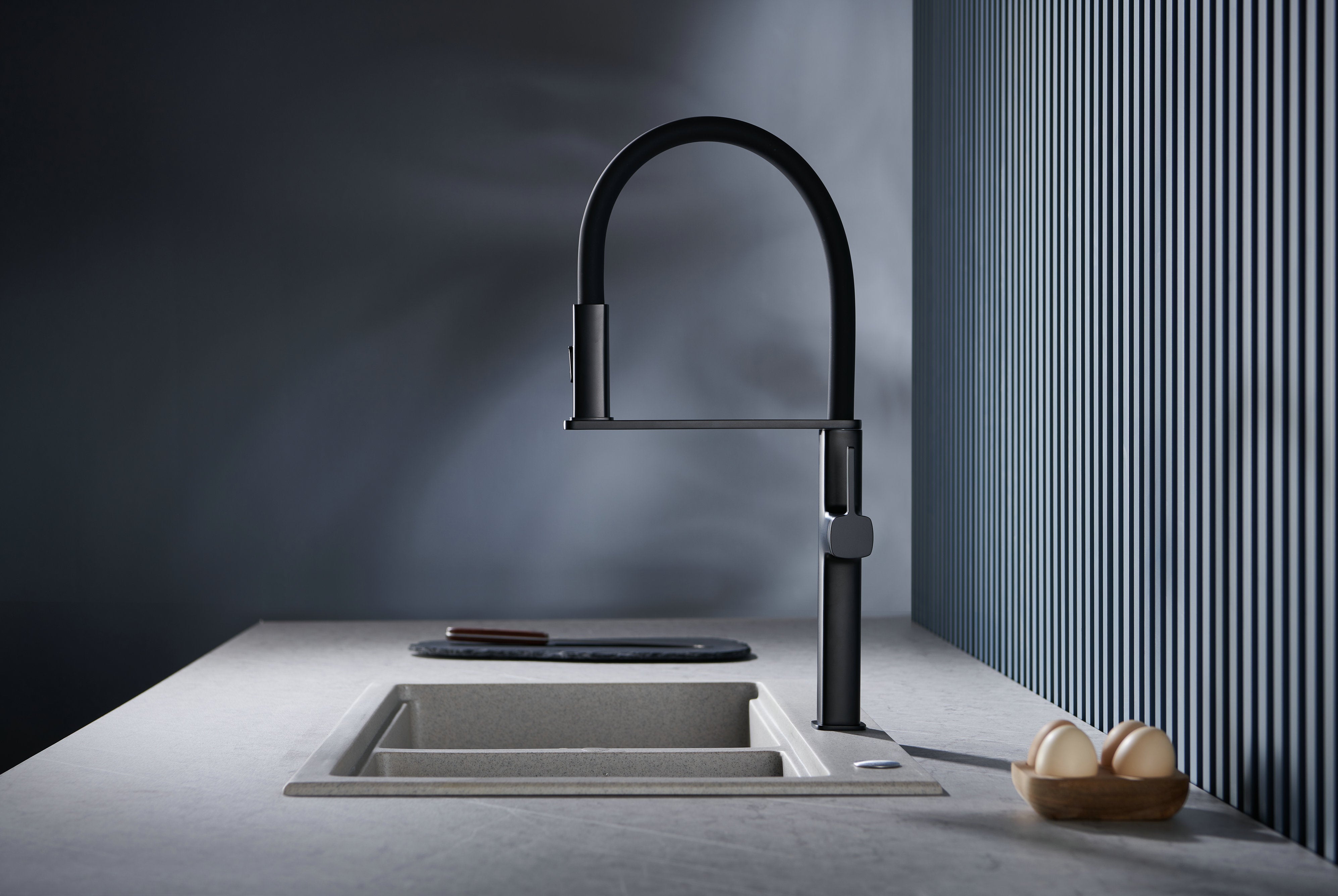 Novo Flex Matt Black Kitchen Mixer Tap