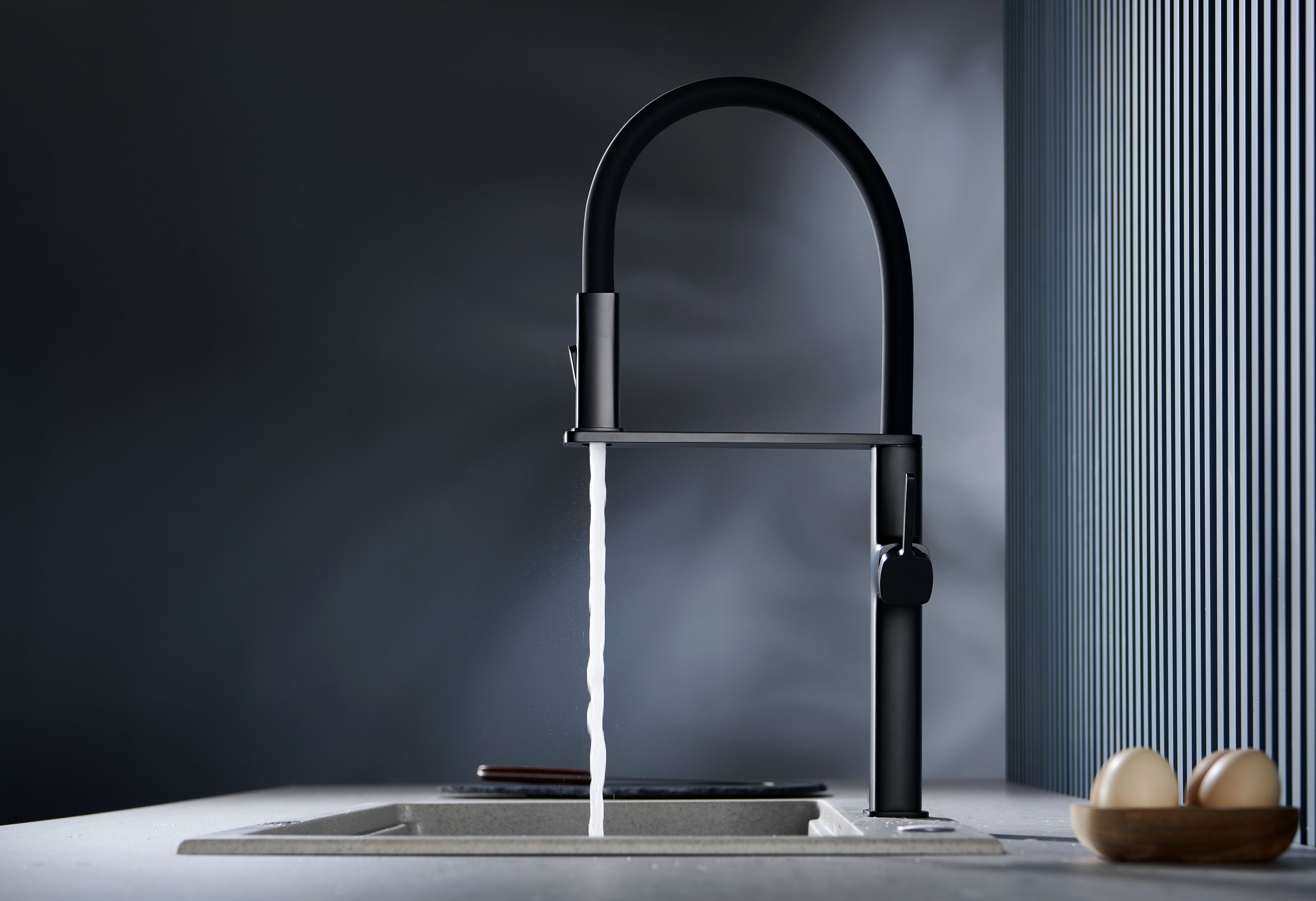 Novo Flex Matt Black Kitchen Mixer Tap