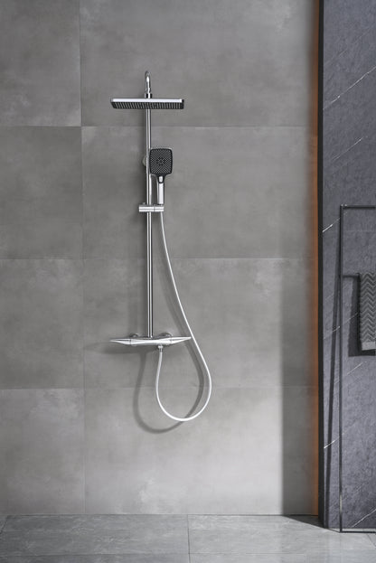 Novo Multi Chrome  Modern Mixer Shower System 3-Function Solid Brass