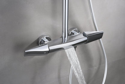 Novo Multi Chrome  Modern Mixer Shower System 3-Function Solid Brass