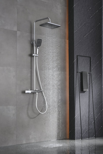 Novo Multi Chrome  Modern Mixer Shower System 3-Function Solid Brass