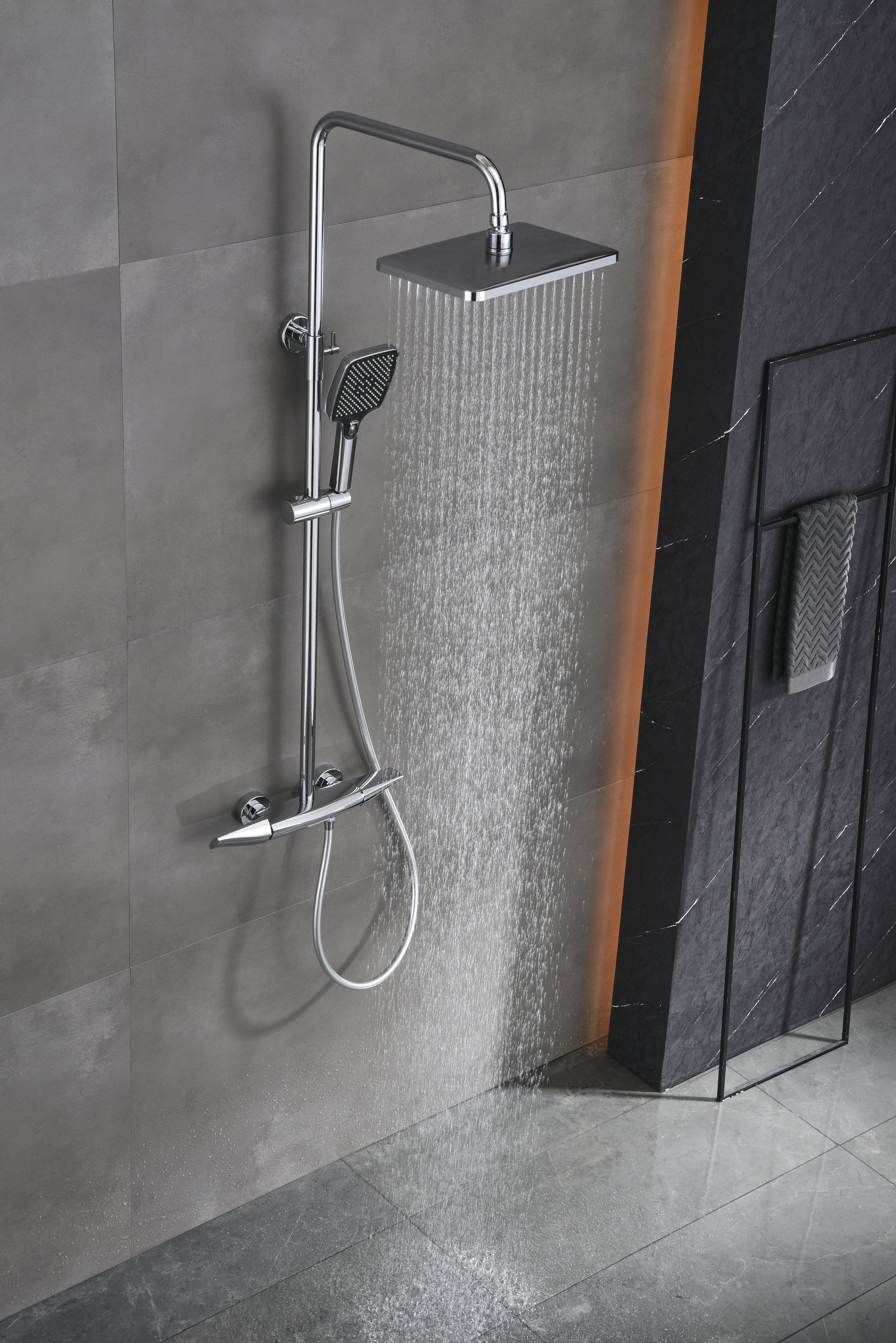 Novo Multi Chrome  Modern Mixer Shower System 3-Function Solid Brass
