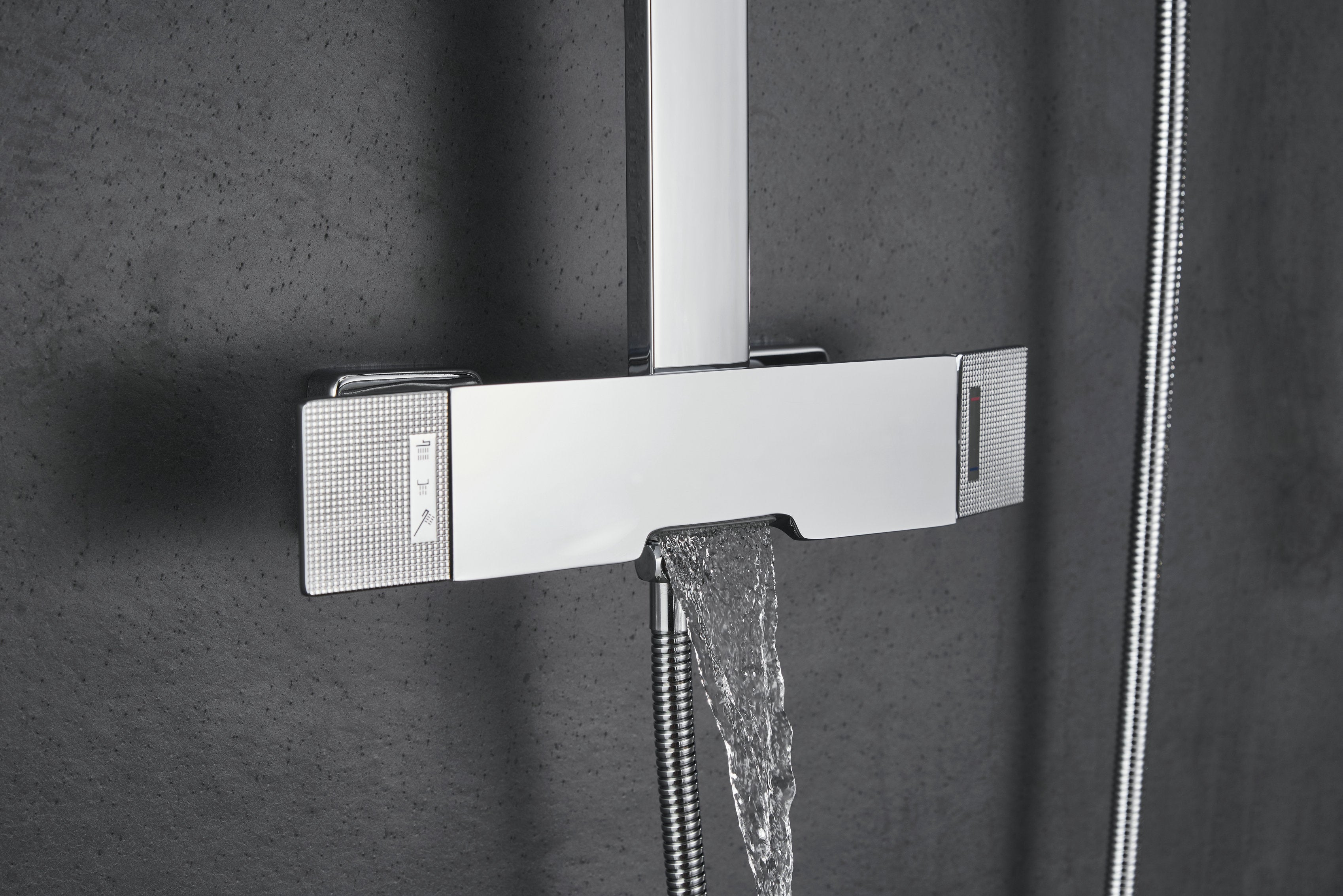 Novo Edge Chrome  Modern Mixer Shower System 3-Function Solid Brass