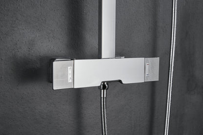 Novo Edge Chrome  Modern Mixer Shower System 3-Function Solid Brass