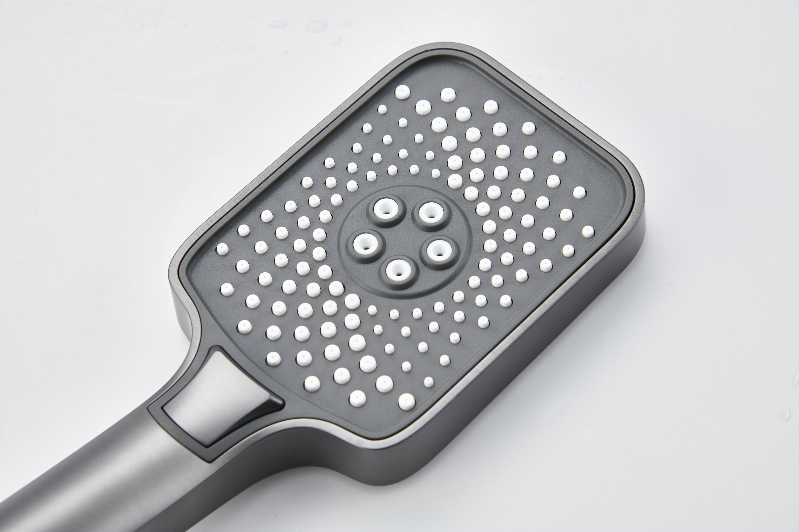 Novo Dynamic Thermostatic Brushed Gunmetal Modern Mixer Shower System 4-Function Solid Brass