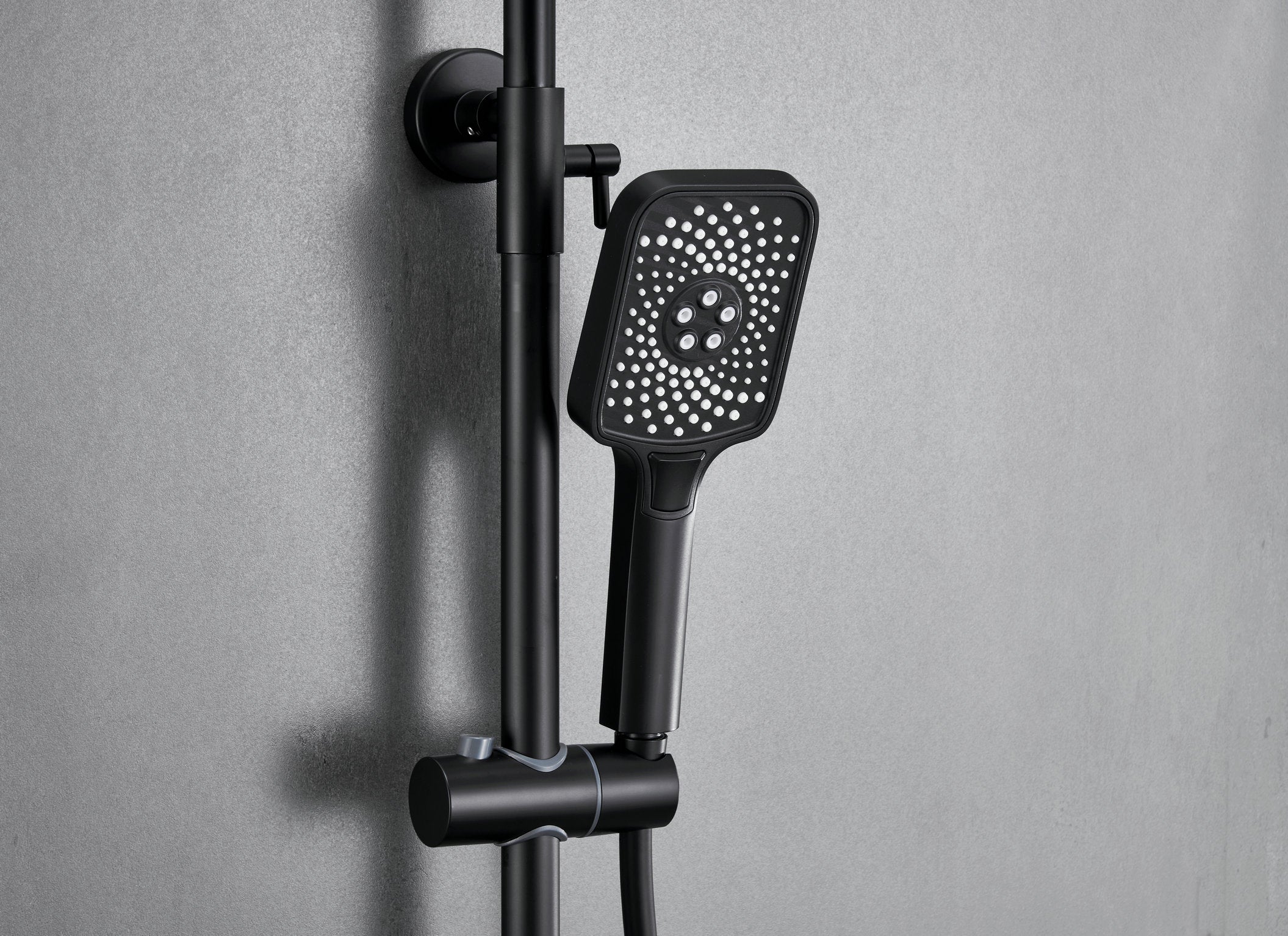 Novo Dynamic Thermostatic Matt Black Modern Mixer Shower System 4-Function Solid Brass