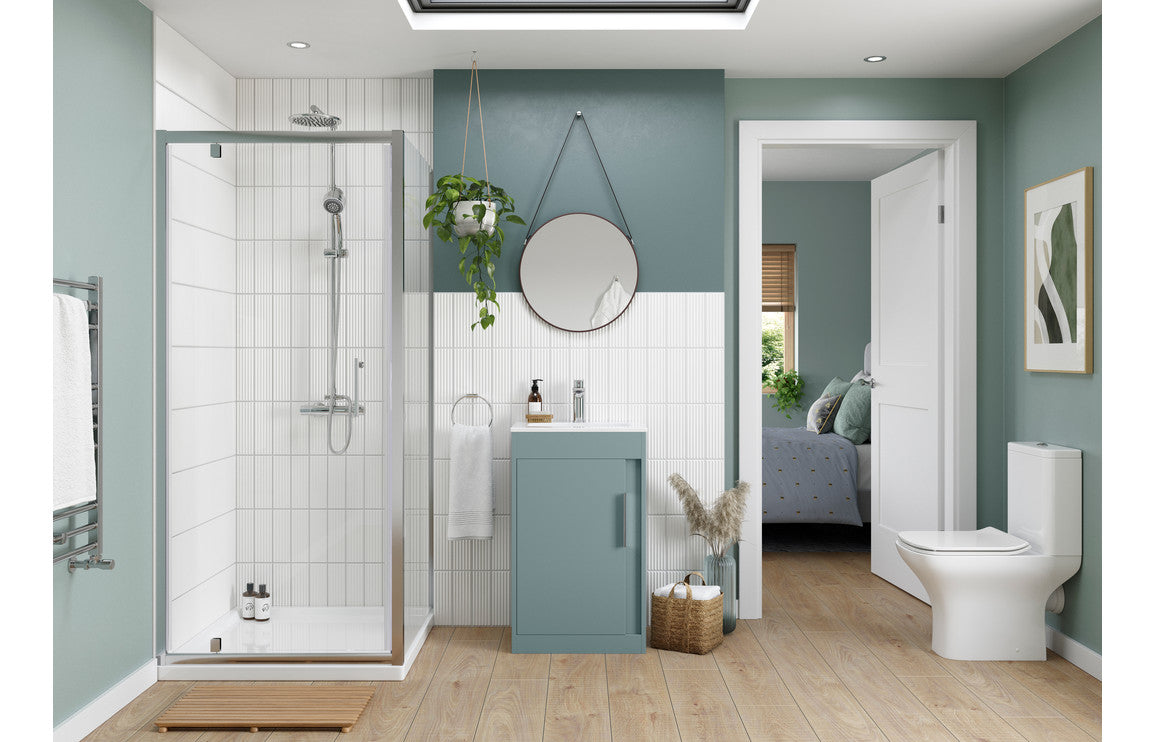 Elentra 510mm Floor Standing Unit Inc. Basin - Matt Sea Green