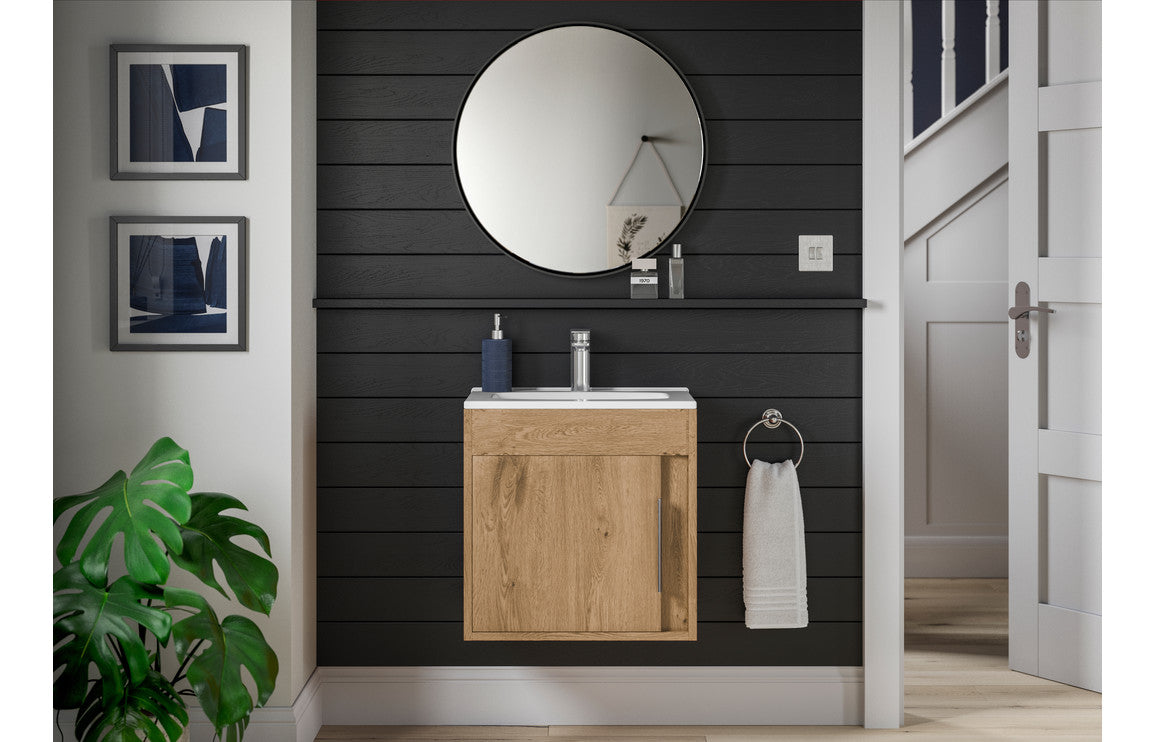 Elentra 510mm Floor Standing Unit Inc. Basin - Seville Oak